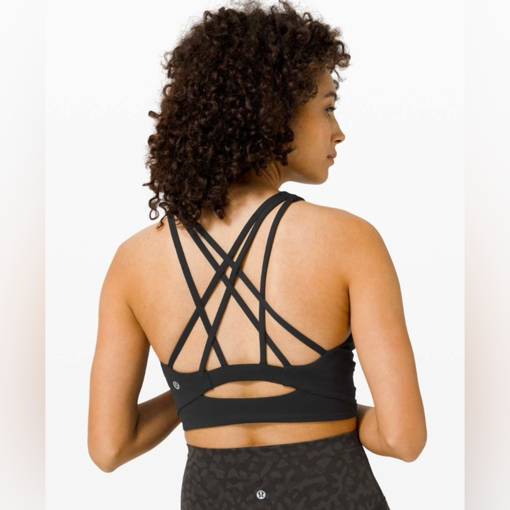 Lululemon Free To Be Serene Sports Bra High Neck Long Line Black Size 10